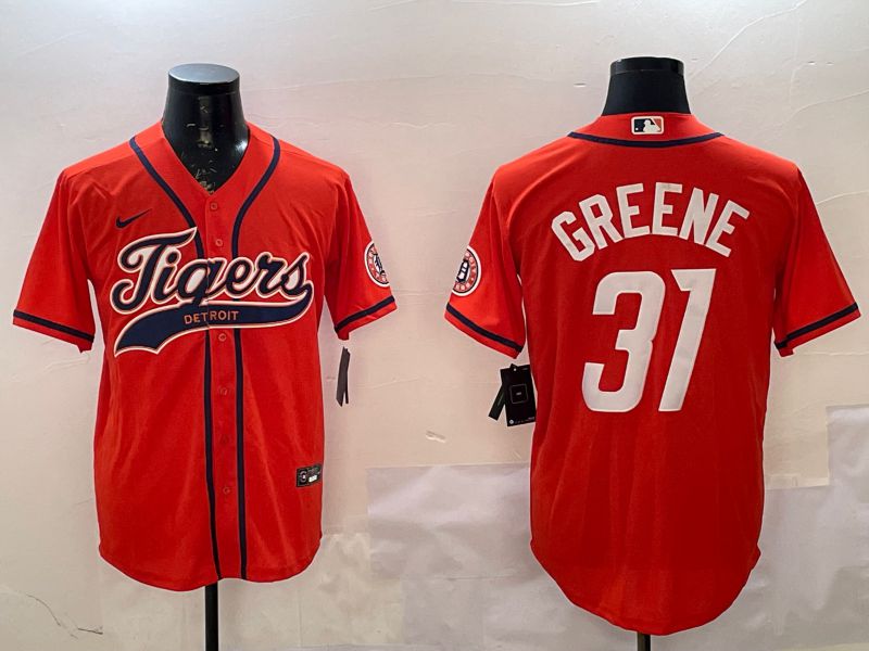 Men Detroit Tigers #31 Greene Orange Joint Name 2025 Nike MLB Jersey style 1